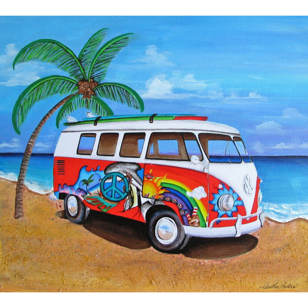 ハワイ　絵　Heather Anders Diamond Head Heather Brown Art Japan ヘザーブラウン Diamond Head Print アート